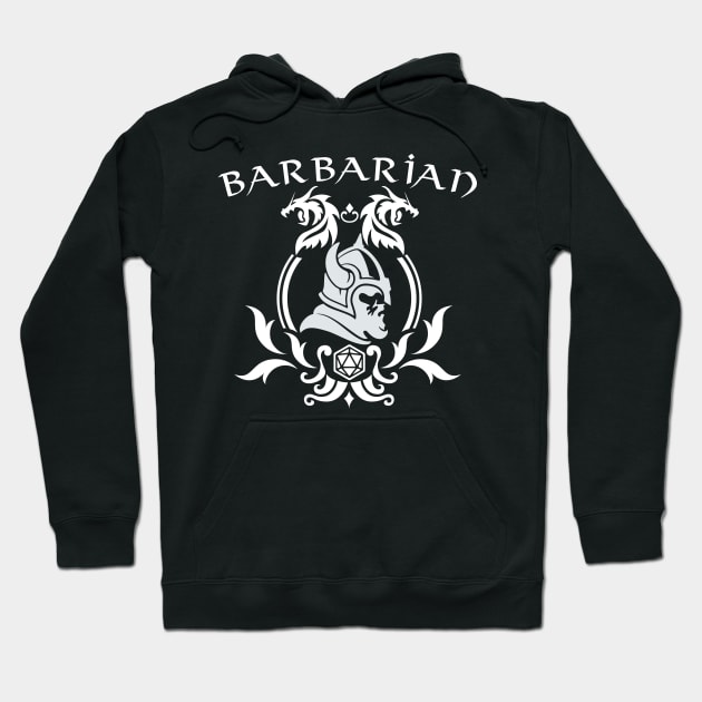 DnD Barbarian Class Symbol Print Hoodie by DungeonDesigns